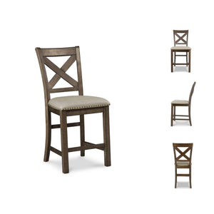 Upholstered Counter Height Barstool Set of 2