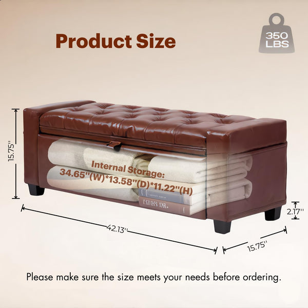 Storage Ottoman Bench with Lid