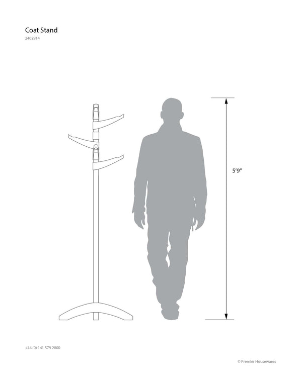 6-Arm Metal Coat Stand - White