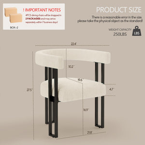 Upholstered Dining Chairs with Metal Legs