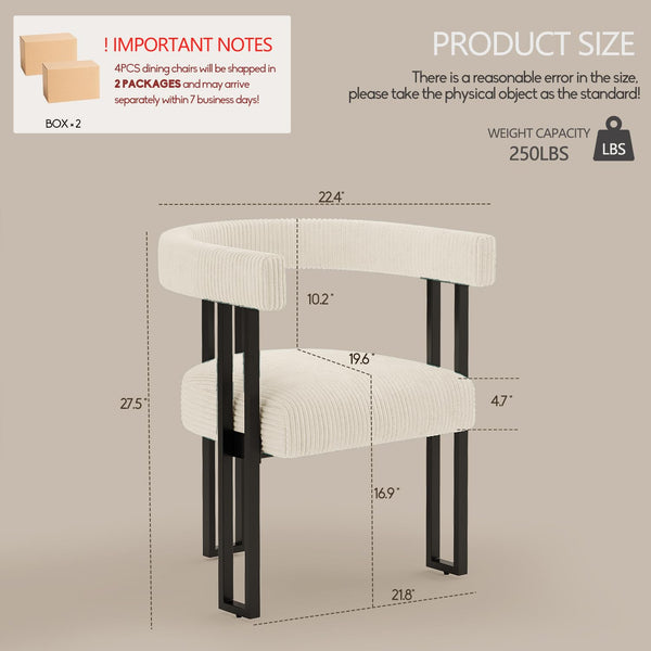 Upholstered Dining Chairs with Metal Legs