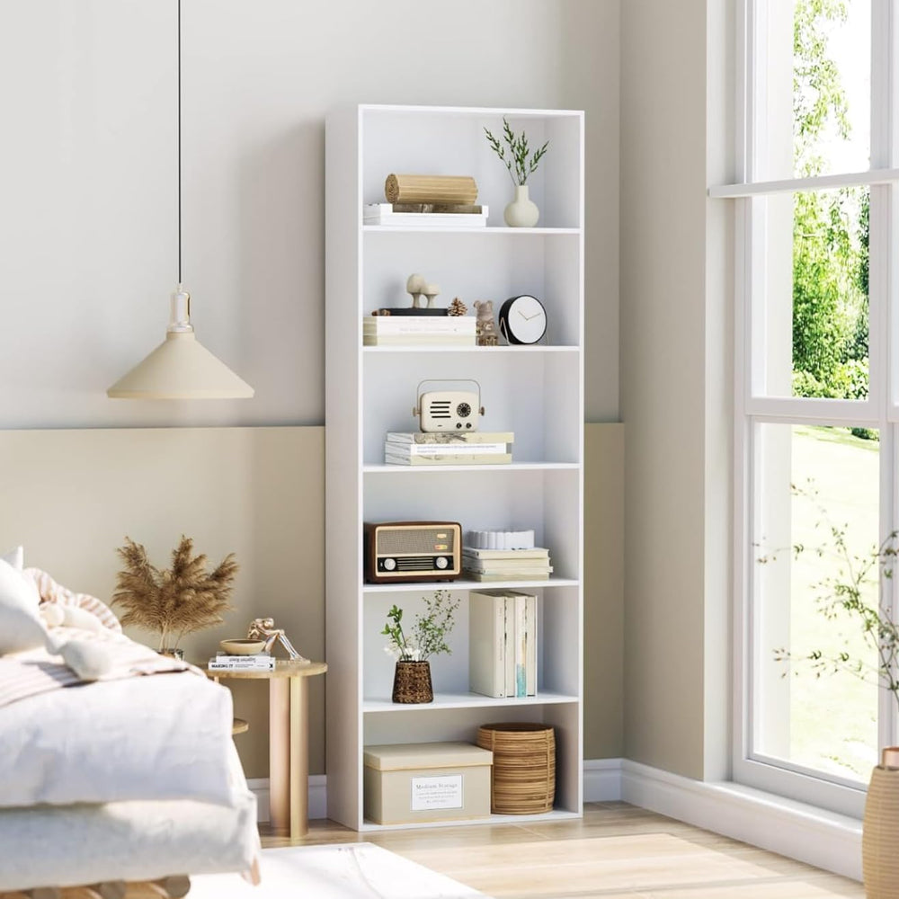 6-Tier Open Bookcase with Storage Shelves