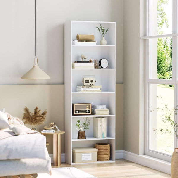 6-Tier Open Bookcase with Storage Shelves