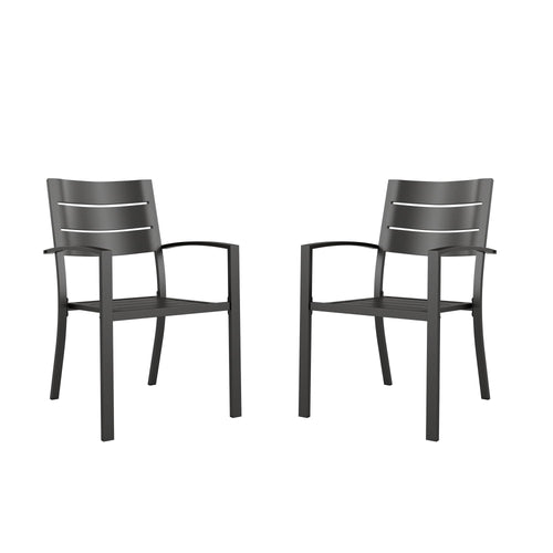 Stackable Metal Outdoor Patio Dining Chairs