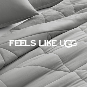 Reversible Comforter Set with Down Alternative Fill & Pillow Shams