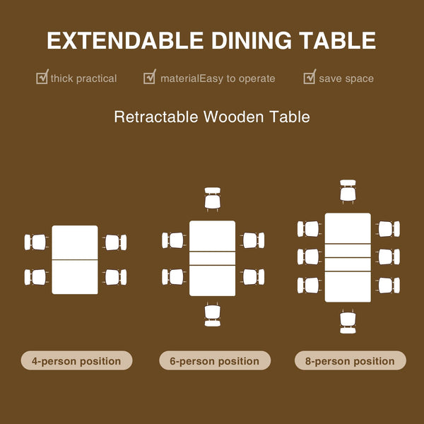 Extendable Dining Table for 6-10, Oak