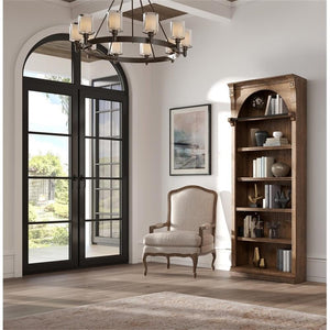 Traditional 8ft Tall Wood Bookcase with Ladder