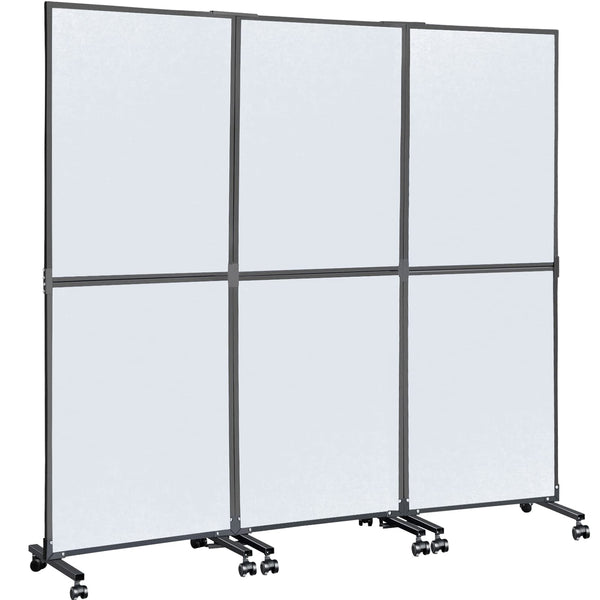 3-Panel Acoustic Office Partition Room Divider 72"W x 66"H