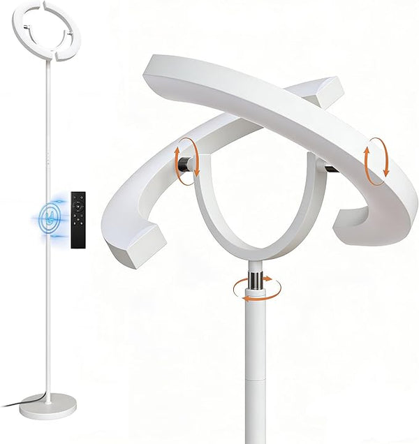 LED Floor Lamp with Remote, Stepless Dimming & Color Temperature Control