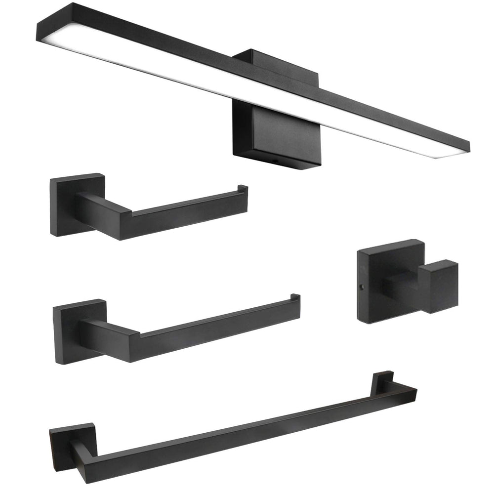 Modern LED Black Vanity Light 5-Piece Bathroom Set