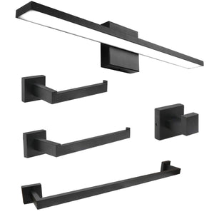 Modern LED Black Vanity Light 5-Piece Bathroom Set
