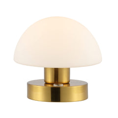 Rechargeable Portable LED Mushroom Table Lamp with Frosted Glass Shade