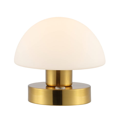 Rechargeable Portable LED Mushroom Table Lamp with Frosted Glass Shade