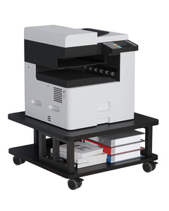 2-Tier Printer Stand with Wheels and Storage Shelf