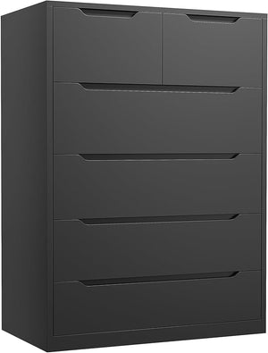 6-Drawer Tall Wooden Dresser – Modern Chest of Drawers for Bedroom