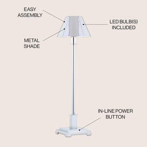 26" Modern LED Table Lamp with Metal Empire Shade