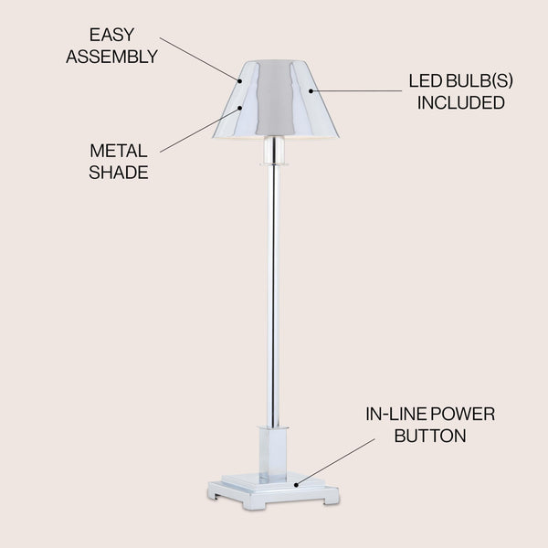 26" Modern LED Table Lamp with Metal Empire Shade