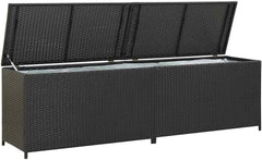 Outdoor Poly Rattan Storage Box with Lid – Garden Deck Box