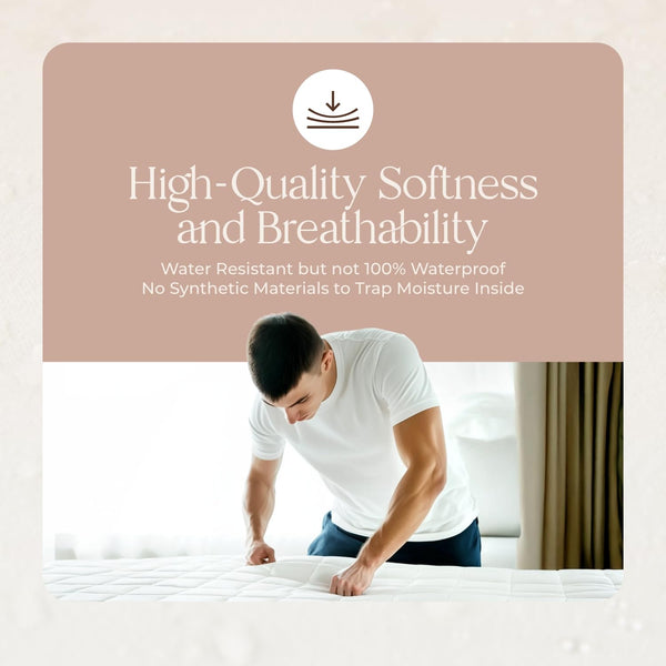 Organic Cotton Quilted Mattress Pad – 500 Thread Count, Deep Pocket