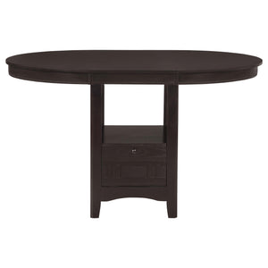 5-Piece Counter Height Dining Set – Oval Extendable Table with Storage & Upholstered Chairs