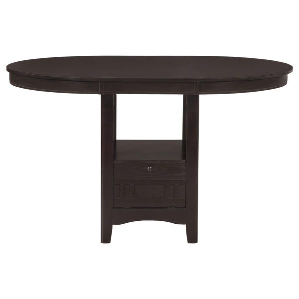 5-Piece Counter Height Dining Set – Oval Extendable Table with Storage & Upholstered Chairs