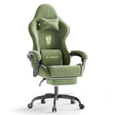 Velvet Gaming Chair with Footrest & Massage Lumbar