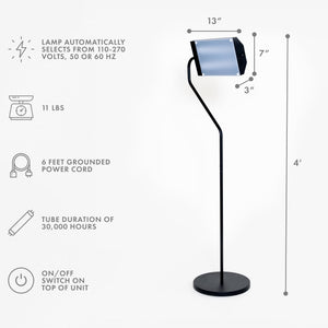 10,000 Lux Bright Light Therapy Floor Lamp - Black
