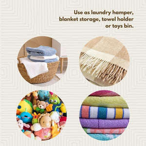 Wicker Laundry Basket with Hooded Lid