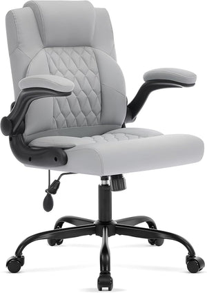 Ergonomic Office Chair with Inflatable Lumbar Support & Flip-Up Arms