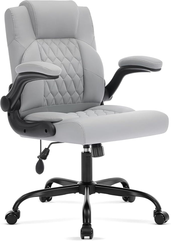 Ergonomic Office Chair with Inflatable Lumbar Support & Flip-Up Arms