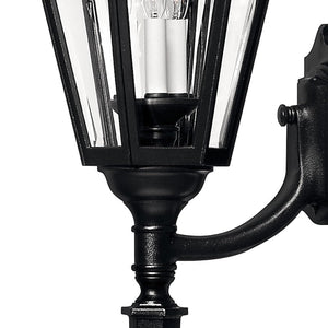 Traditional Black Outdoor Wall Lantern – Aluminum with Beveled Glass
