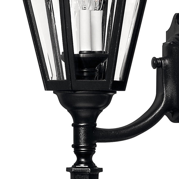 Traditional Black Outdoor Wall Lantern – Aluminum with Beveled Glass