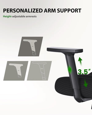 Ergonomic Office Chair with Lumbar Support & Adjustable Headrest
