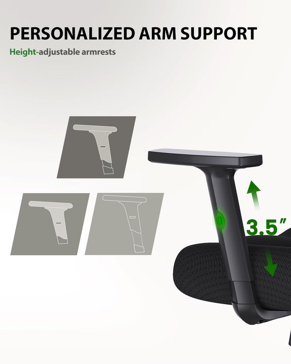 Ergonomic Office Chair with Lumbar Support & Adjustable Headrest