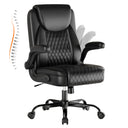 Ergonomic Leather Office Chair with Flip-Up Arms