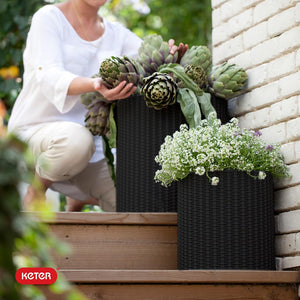 Rattan Resin Planter Set of 3 – Indoor & Outdoor Plant Pots