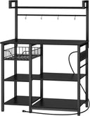 Baker's Rack with Power Outlets & Mesh Basket