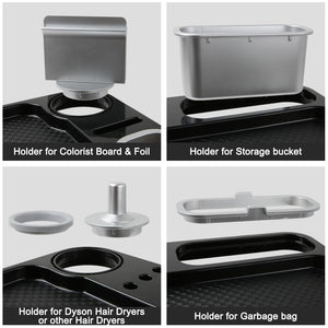 Folding Salon Rolling Tray with Wheels