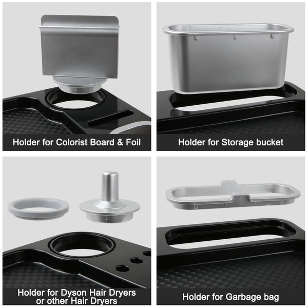 Folding Salon Rolling Tray with Wheels