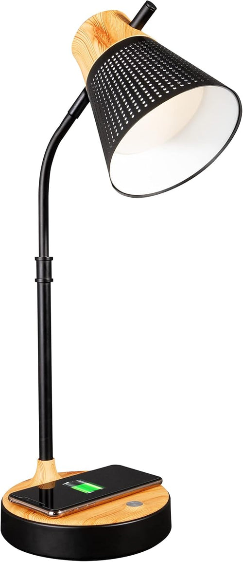 Wireless Charging LED Table Lamp with Flexible Neck