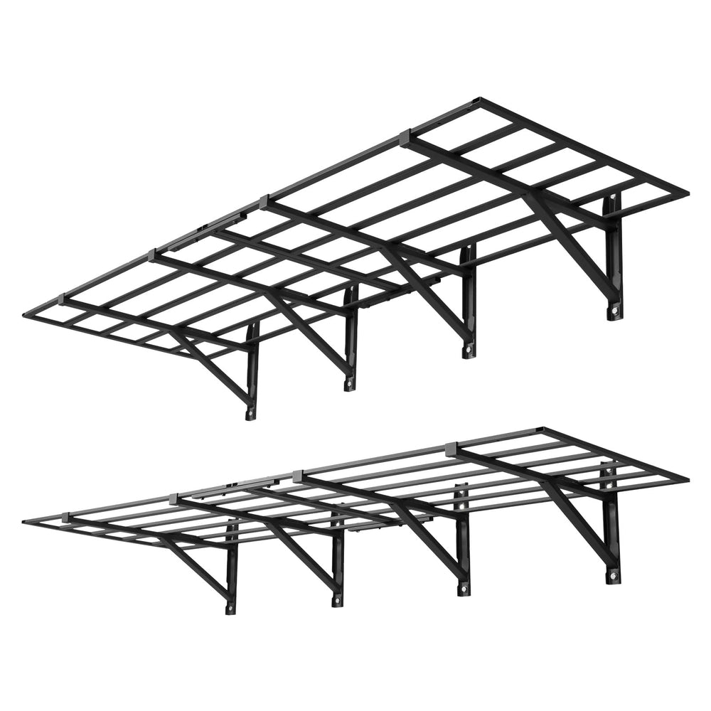 Heavy Duty Wall Mounted Garage Shelving – 2-Pack Steel Floating Shelf Rack