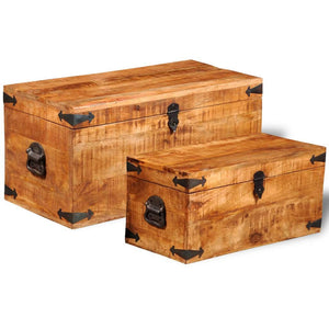 Mango Wood Storage Chest Set of 2
