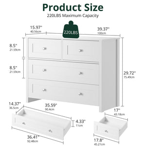 4-Drawer Dresser with Storage