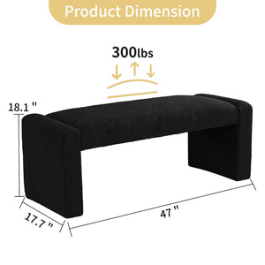 Upholstered Entryway Bench with Solid Wood Frame