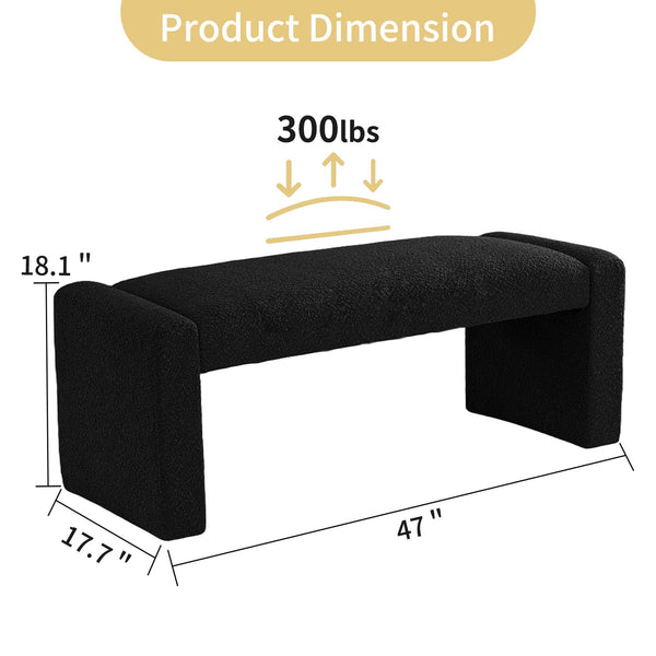 Upholstered Entryway Bench with Solid Wood Frame
