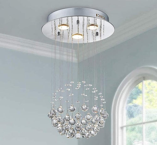 K9 Crystal Raindrop Chandelier – Modern LED Ceiling Light