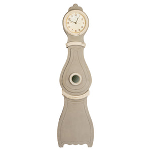 Distressed Grey Wood Grandfather Wall Clock