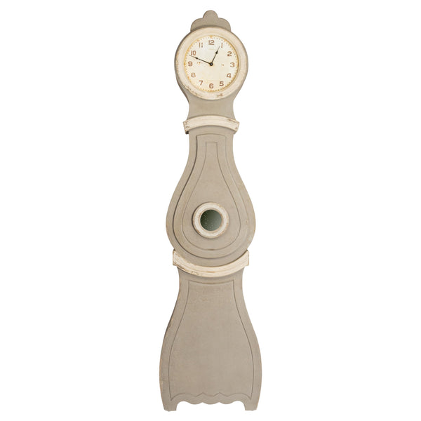 Distressed Grey Wood Grandfather Wall Clock