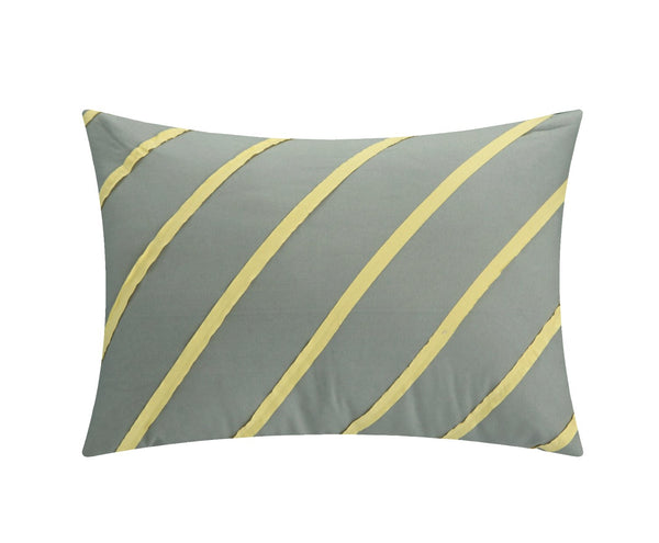 8-Piece Pintuck Color Block Comforter Set – Yellow Queen Bedding