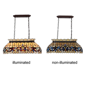Tiffany Stained Glass Pool Table Pendant Light 28" 3-Light